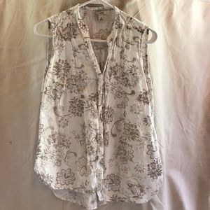 LL Bean Sleeveless Linen Shirt